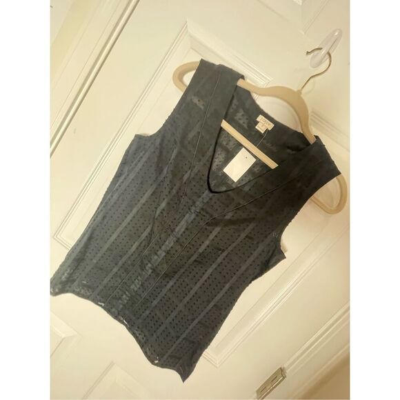 J.Crew women’s sleeveless blouse black size 2 NWT - Picture 1 of 7